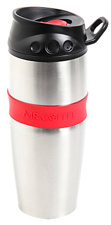 Mr. Coffee Java Supremo Stainless-Steel Thermal Travel Mug, 16 Oz