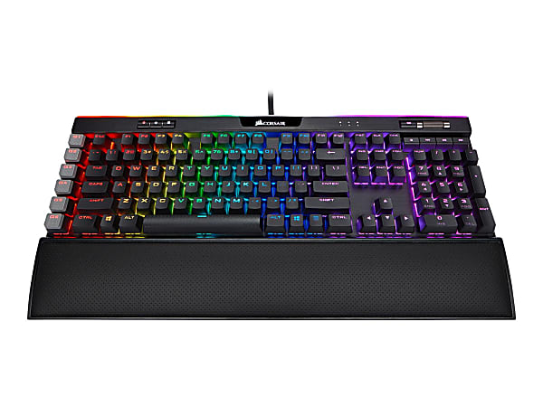 Corsair K95 RGB Platinum XT Mechanical Gaming Keyboard - Cherry MX Blue - Cable Connectivity - USB 2.0 Type A Interface - Desktop Computer - PC, Mac, Windows, Mac OS - Mechanical Keyswitch - Black