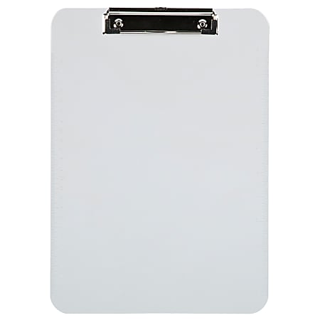 JAM Paper® Plastic Clipboards with Metal Clip, 9" x 13", Clear, Pack Of 12