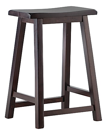 Linon Williams Saddle Counter Stool, Dark Brown