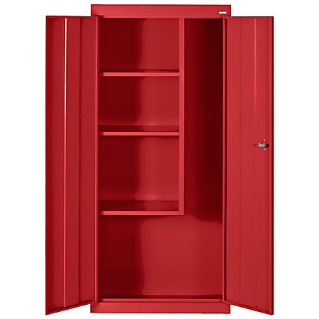 Sandusky Value Series 30"W Janitorial Storage Cabinet, Red
