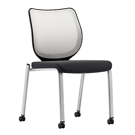 HON® Nucleus® Side Chair, With Casters, 37 1/8"H x 27"W x 26 1/4"D, Smoke Fabric