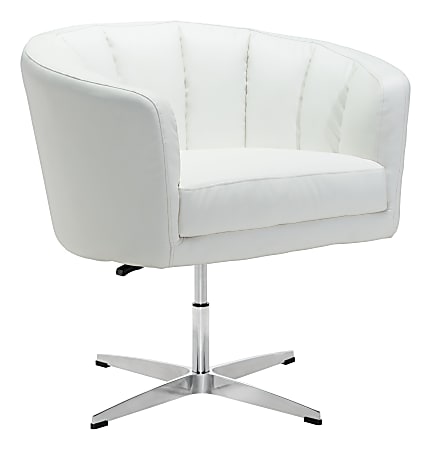 Zuo® Modern Wilshire Occasional Chair, White/Chrome