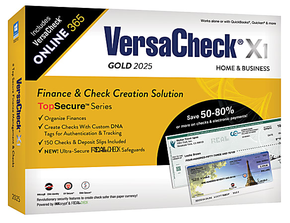 VersaCheck X1 Gold 2025 + VersaCheck ONLINE Gold, 1-Year Subscription Bundle, PC, Download/Product Key