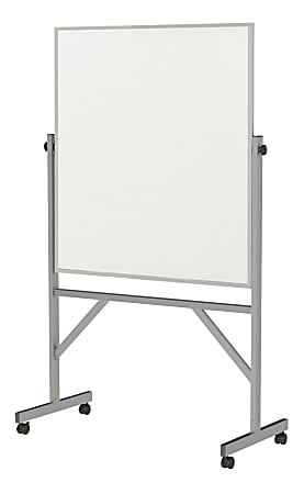 Ghent Reversible Non-Magnetic Dry-Erase Whiteboard/Cork Bulletin Board, 78 1/4" x 41 14", Aluminum Frame With Silver Finish