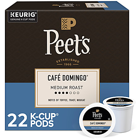 Peet's K-Cup Cafe Domingo K-Cup Pods - Compatible with Keurig K-Cup Brewer - Medium - 22 K-Cup