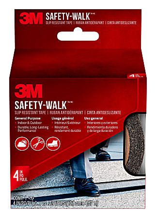 3M™ Safety-Walk Slip-Resistant Tape, 610B-R4X180, 4” x 15’, Black