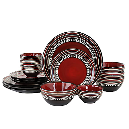 Gibson Elite Cafe Versailles 16-Piece Dinnerware Set, Red