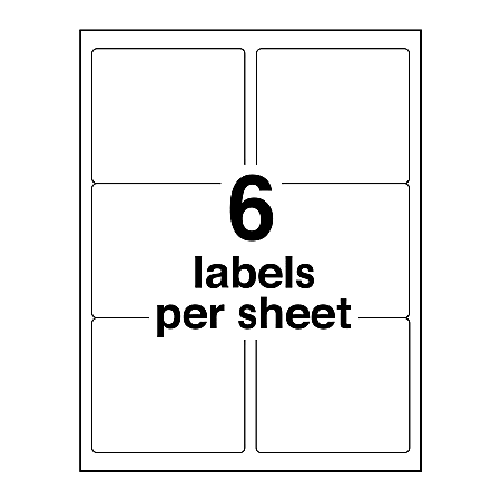 Avery® Repositionable Inkjet Shipping Labels, 3 1/3