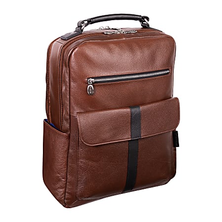 McKleinUSA Logan Backpack With 17" Laptop Pocket, Brown 