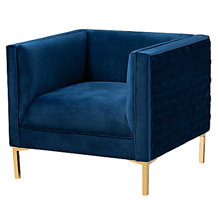 Baxton Studio 9794 Armchair, Navy Blue