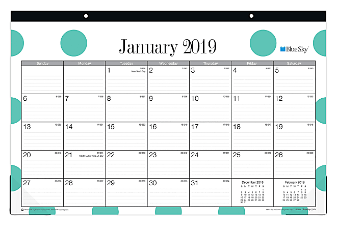 Blue Sky™ Monthly Desk Pad Calendar, 17" x 11", Penelope, January to December 2019