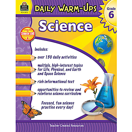 Teacher Created Resources Daily Warm-Ups Science Book, Grade 6