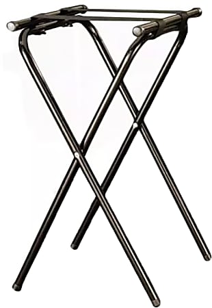 American Metalcraft Deluxe Folding Tray Stands, 19-1/2" x 15" x 31", Black, Pack Of 6 Stands