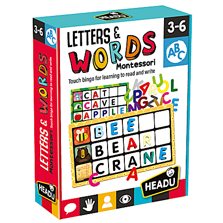 Headu Montessori Touch Bingo Letters & Words, Pre-K To 1st Grade