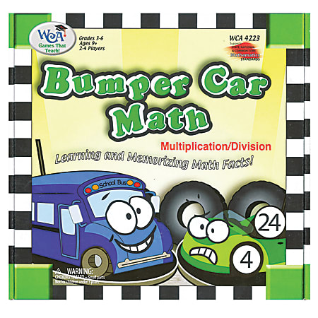 Learning Advantage WCA Games That Teach! Bumper Car Multiplication/Division Math Game, Grades 3-6