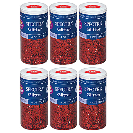 Spectra Glitter, Red, 4 Oz, Set Of 6 Jars