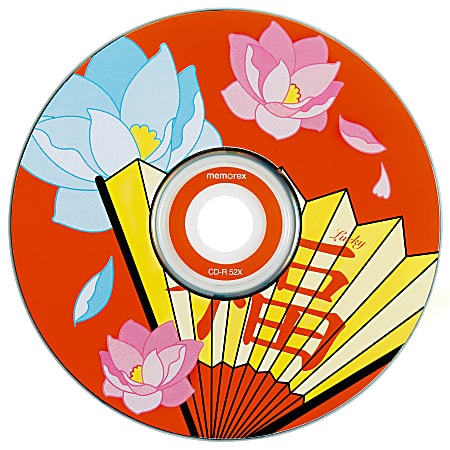 Memorex® Designer CD-R Recordable Media, Asian Design, 700MB/80 Minutes, Pack Of 10