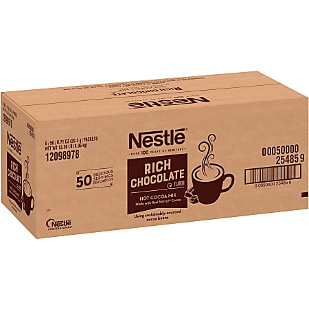 Nestle® Rich Chocolate Single-Serve Hot Cocoa Packets - Powder - 0.17 oz - 50/Box - 6 / Carton