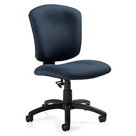 Global® Supra X™ Mid-Back Armless Task Chair, 38"H x 20"W x 25"D, Navy/Black