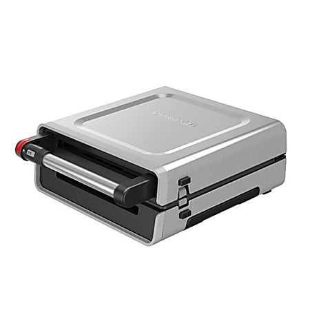 George Foreman Contact Smokeless Grill, 5-3/4”H x 14-1/4”W x 12-7/16”D, Silver