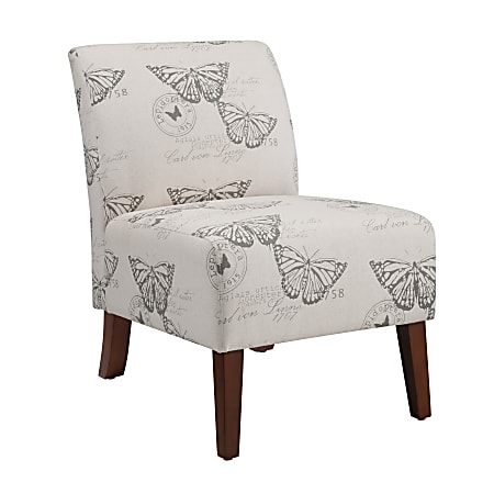 Linon Roxy Butterfly Accent Chair, Dark Espresso