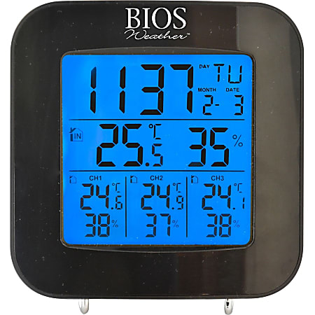 Taylor Wireless Indoor and Outdoor Weather Station with Hygrometer LCD  Weather Station200 ft Temperature Humidity Desktop Black - Office Depot