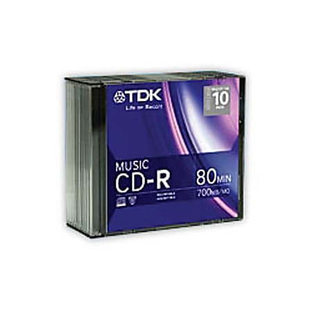 TDK Music CD R Recordable Media With Slim Jewel Cases