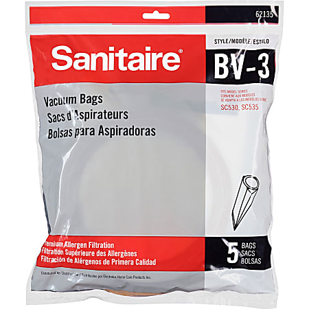 Sanitaire Replacement SC530 Series Vacuum Bags - 5 / Pack - Type BV-3 - Micro Allergen - White