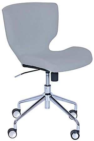 Elle Décor Madeline Hourglass Mid-Back Task Chair, Light Gray/Chrome