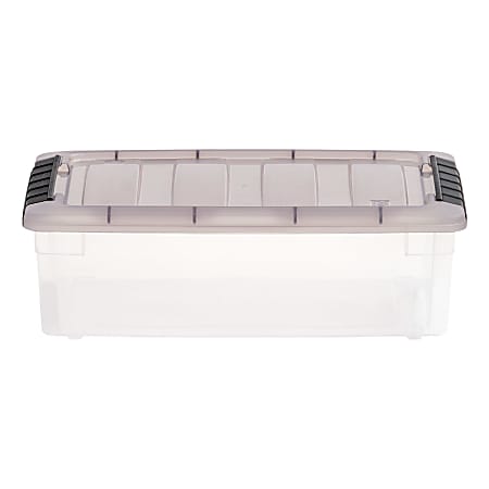 Iris&reg; Stack &amp; Pull&trade; Storage Box, 1.45 Gallon, Clear/Gray