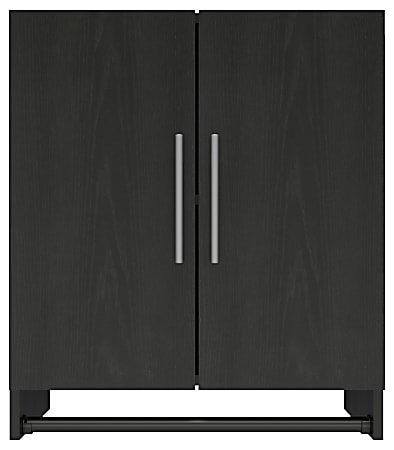 Ameriwood™ Home Camberly 2-Door Wall Cabinet With Hanging Rod, 26-15/16”H x 23-1/2”W x 15-3/8”D, Black