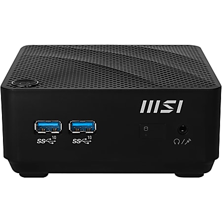 MSI Cubi N Cubi N JSL-078US Desktop Computer - Intel Pentium N6000 (4 Core) 1.10 GHz - 4 GB RAM28 GB M.2 PCI Express NVMe 3.0 x2 SSD - Mini PC - Black - Windows 11 Pro - IEEE 802.11ac - 45 W