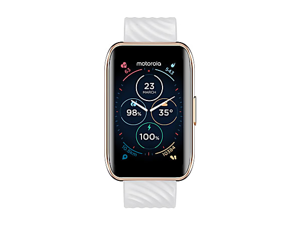 Motorola Moto Watch 40 - Gold aluminum - smart watch with strap - silicone - display 1.57" - Bluetooth - 0.92 oz - rose gold