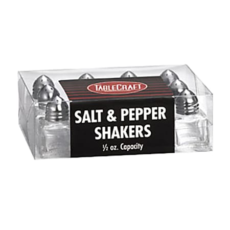 Tablecraft Cube Salt And Pepper Shakers, 0.5 Oz,