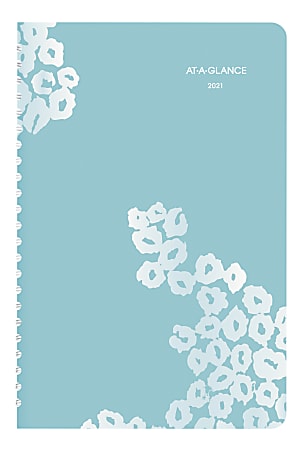 AT-A-GLANCE® Wild Washes 13-Month Weekly/Monthly Appointment Book/Planner, 5-1/2" x 8-1/2", Teal, January 2021 to January 2022, 523-200