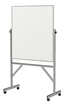 Ghent Reversible Natural Cork/Non-Magnetic Dry-Erase Whiteboard Board, 48" x 36", Silver Aluminum Frame