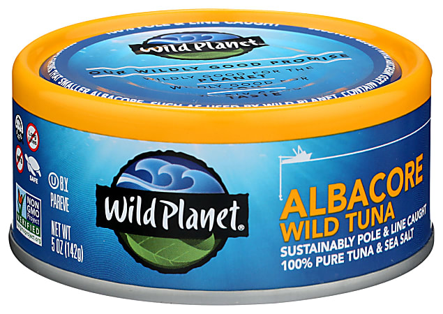 Wild Planet Wild Albacore Tuna Pouches, Low Mercury, 5 Oz, Total Qty 12