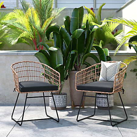 Flash Furniture Devon IndoorOutdoor Patio Boho Club Chairs