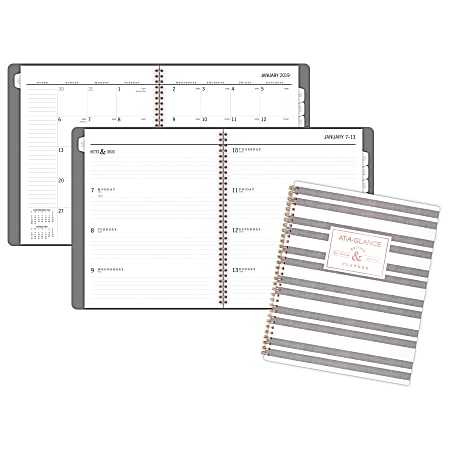 AT-A-GLANCE® Badge Stripe Weekly/Monthly Planner, 8 1/2" x 11", January to December 2019