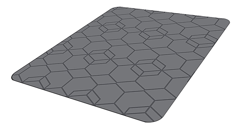 Realspace® Decorative Chair Mat, 35" x 40", Dark Gray Hexagon