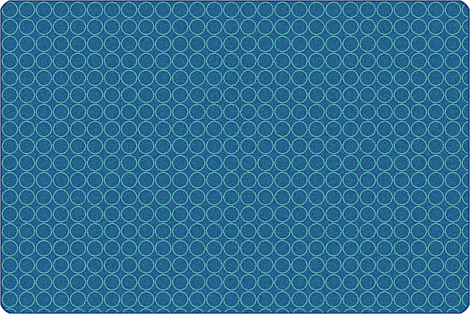 Carpets for Kids® KIDSoft™ Comforting Circles Tonal Solid Rug, 4’ x 6', Blue/Teal