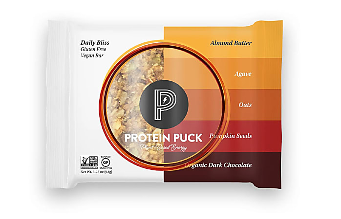 Protein Puck Almond Butter Dark Chocolate Protein Bars,