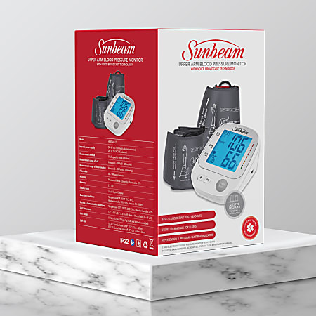 Sunbeam 16994 Upper Arm Blood Pressure Monitor White - Office Depot