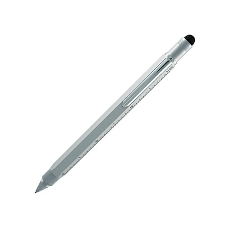 Monteverde® One Touch Tool Pencil, 0.9 mm, #2 Soft, Silver Barrel, Black Lead