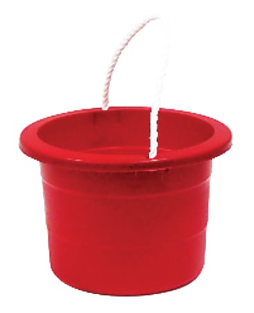 United Comb & Novelty Rope-Handle Plastic Bucket, 2.5 Gallons, Red