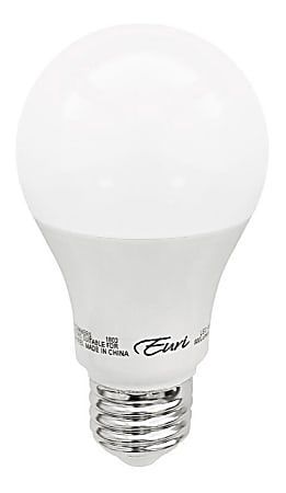 Euri A19 LED Bulbs, 800 Lumens, 9 Watt, 3000 Kelvin/Warm White, Pack Of 12 Light Bulbs