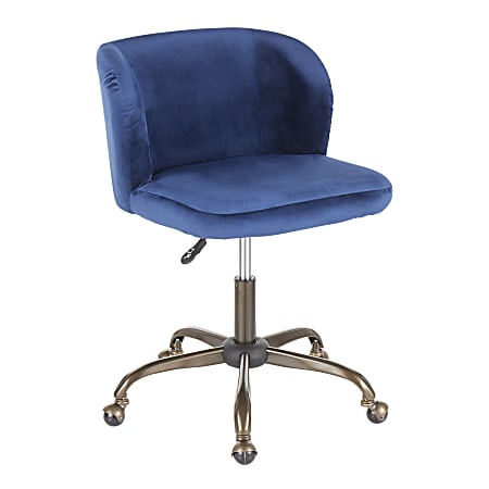 LumiSource Fran Mid-Back Task Chair, Antique/Blue