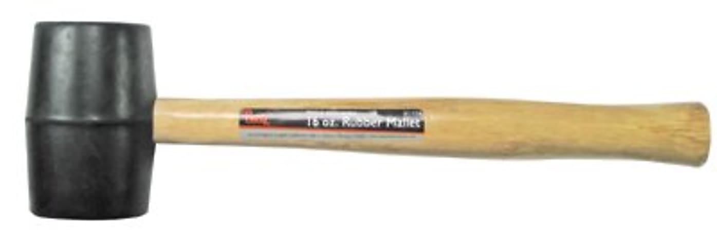 16 OZ Rubber Mallet Wood Handle