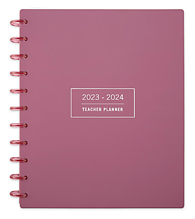 2023-2024 TUL® Discbound Monthly Teacher Planner, Letter Size, Pink, July 2023 To June 2024, ODUS2234-0